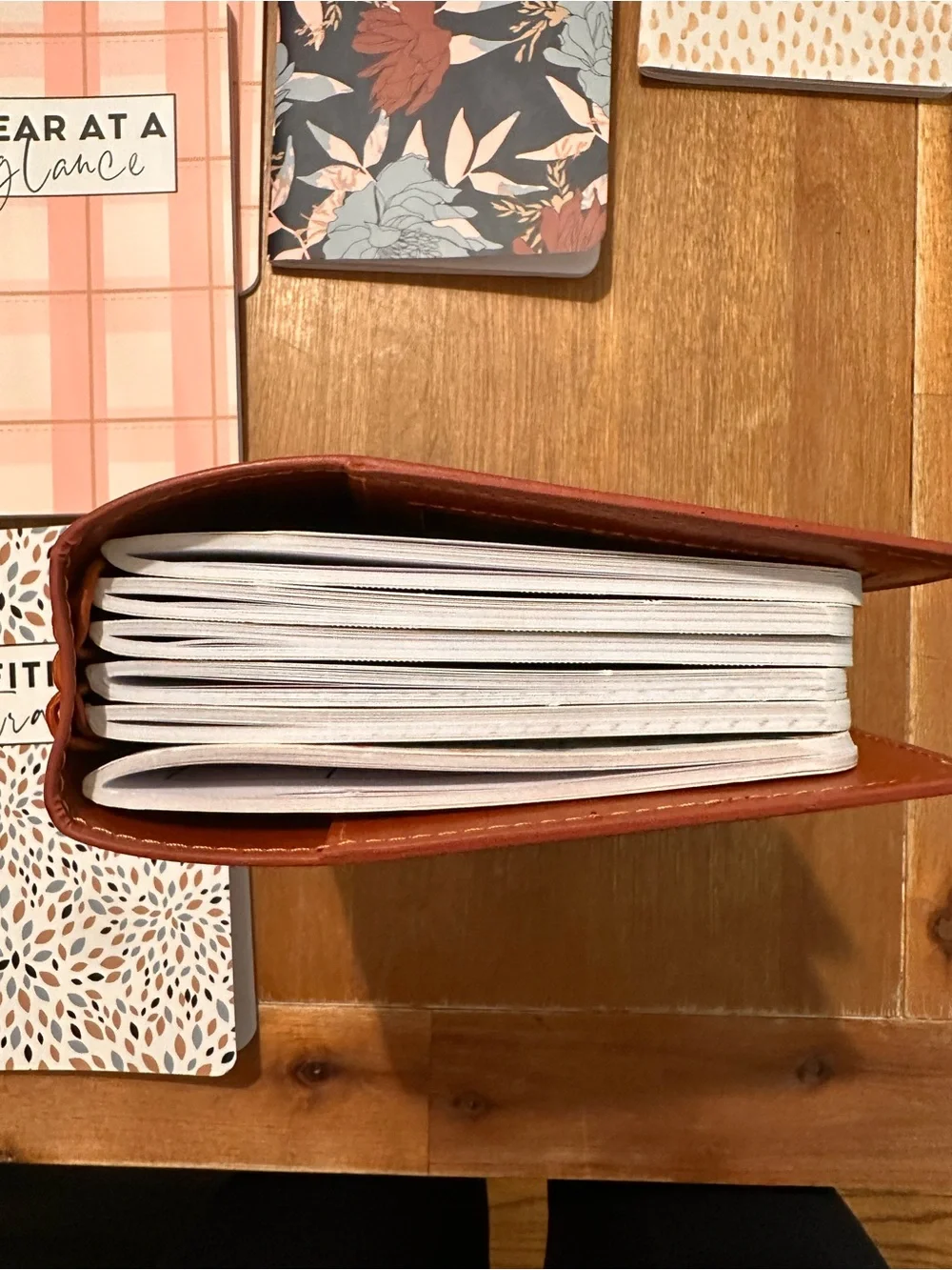 Customizable Planner - Floral & Plaid Pocket Notebooks - Pink, Navy, Gray, Cream